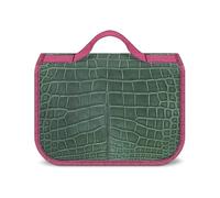 JZemdybill Neceser colgante de piel de cocodrilo, bolsa de maquillaje impermeable para viajes, negocios, vacaciones, Piel de cocodrilo, Talla única