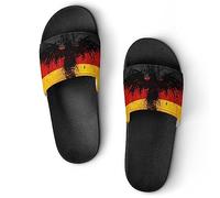 JZemdybill Pantuflas de ducha, deslizadores con patrón de camuflaje para hombres y mujeres, sandalias antideslizantes, Águila de bandera de Alemania negra, 39 1/3 EU