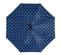 JZemdybill Paraguas, paraguas náutico con puntos de ancla, apertura automática, paraguas de 3 pliegues para mujeres y hombres, Punto de anclaje náutico, Taille unique