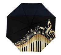 JZemdybill Paraguas plegable, paraguas de notas musicales, paraguas de viaje con apertura y cierre automático para resistente al viento, resistente a la lluvia, Estilo:, Automatic