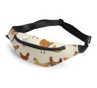 JZemdybill Riñonera ajustable para correr, caminar, senderismo, Una cría de pollos, 36*15cm