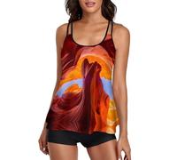 JZemdybill Trajes de baño para mujer, tankini de Nueva York para mujer con pantalones cortos, trajes de baño con tirantes delgados, Antelope Canyon, XXL