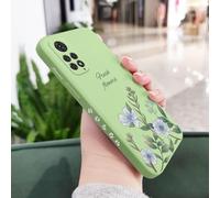 JZFDCLF Funda con Hojas para Xiaomi Redmi Note 14, 13, 12, 12S, 11, 11S, 11E, 10, 10T, 10S, 9T Pro Plus, Redmi 10, 10A, 10C, 9, 9T, 4G, 5G, Color Verde Claro 1, para Note 13 ProPlus