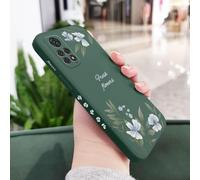 JZFDCLF Funda con Hojas para Xiaomi Redmi Note 14, 13, 12, 12S, 11, 11S, 11E, 10, 10T, 10S, 9T Pro Plus, Redmi 10, 10A, 10C, 9, 9T, 4G, 5G, Color Verde Oscuro 2, para Note 13 ProPlus