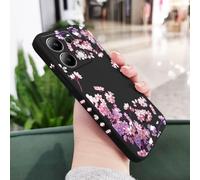 JZFDCLF Funda de Silicona líquida con diseño de Flores caídas para Xiaomi Redmi Note 14, 13, 12, 12S, 11, 11S, 10, 10S, 9, 9S Pro Plus 4G y 5G, Color Negro, para Note 14 ProPlus