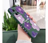 JZFDCLF Funda de Silicona líquida con diseño de Flores moradas para Xiaomi Redmi Note 14, 13, 12, 12S, 11, 11S, 10, 10T, 10S, 9, 9S, 8, 7 Pro Plus 4G y 5G, Color Verde Oscuro, para Note 14 ProPlus