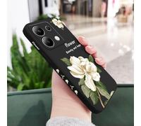 JZFDCLF Funda de Silicona líquida con diseño de Flores para Xiaomi Redmi Note 13, 12, 12S, 11, 11S, 10, 10S, 9, 9S Pro Plus 4G y 5G, Color Negro, para Note 12 ProPlus