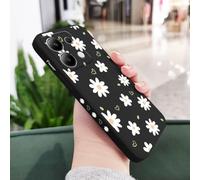 JZFDCLF Funda de Silicona líquida Tender Daisy para Xiaomi Redmi Note 14, 13, 12, 12S, 11, 11S, 10, 10S, 9, 9S Pro Plus 4G y 5G, Color Negro, para Note 12 ProPlus