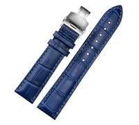 JZFOACHR 12 14 16 18 19 19 20 21 22 23 mm Azul Color Genuino Correa de cuero Correa Men y mujeres Banda para la banda de vigilancia de Rossini Citizen