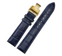 JZFOACHR 12 14 16 18 19 19 20 21 22 23 mm Azul Color Genuino Correa de cuero Correa Men y mujeres Banda para la banda de vigilancia de Rossini Citizen