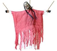 JZFOACHR 20" Esqueleto Colgante Grim Reapers con Ojos Resplandecientes LED Accesorios Espeluznantes y Aterradores para Decoraciones de Halloween en Interiores y Exteriores (Color : A)