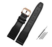 JZFOACHR 20 mm de 21 mm de banda para hombres negros marrones para IWC Pilot Mark XVIII IW327004 IW377714 Pulsera de cuero genuino de la pantorrilla de reloj