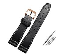 JZFOACHR 20 mm de 21 mm de banda para hombres negros marrones para IWC Pilot Mark XVIII IW327004 IW377714 Pulsera de cuero genuino de la pantorrilla de reloj