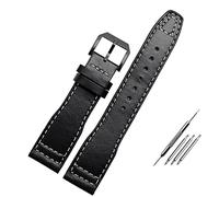 JZFOACHR 20 mm de 21 mm de banda para hombres negros marrones para IWC Pilot Mark XVIII IW327004 IW377714 Pulsera de cuero genuino de la pantorrilla de reloj