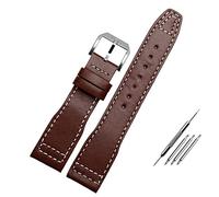 JZFOACHR 20 mm de 21 mm de banda para hombres negros marrones para IWC Pilot Mark XVIII IW327004 IW377714 Pulsera de cuero genuino de la pantorrilla de reloj