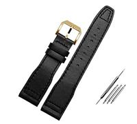 JZFOACHR 20 mm de 21 mm de banda para hombres negros marrones para IWC Pilot Mark XVIII IW327004 IW377714 Pulsera de cuero genuino de la pantorrilla de reloj