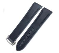 JZFOACHR 22 mm 21 mm 20 mm de tela nueva de nylon cua de vaca es compuesto de banda de goma ajustado para omega marinero 300 planeta ocean 600 correa de reloj
