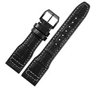 JZFOACHR 22 mm La banda de reloj de cuero superior para IWC IW326201 / IW377701 Big Pilot Series Genuine Leather Watch Strap