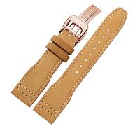 JZFOACHR 22 mm La banda de reloj de cuero superior para IWC IW326201 / IW377701 Big Pilot Series Genuine Leather Watch Strap