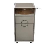 JZFOACHR Almacenamiento de la Cocina Carry de 3 Niveles, Carro de Barra de la Isla de Cocina con Soporte de Vidrio y Estante de Vino, Muebles de Cocina Organización de Cocina (un marrón) (un marrón)