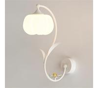 JZFOACHR Amplio de Pared de Calabaza Vintage, luz de Pared de Interior Verde Minimalista Moderna con 3 Modos de Color, diseño de Flores de Viento de Crema nórdica, lámpara de Pared con cableado para
