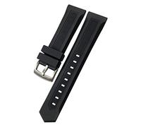 JZFOACHR Banda de vigilancia de silicona de caucho de la naturaleza negra de 19 mm de 20 mm 21 mm 22 mm para Carrera F1 Acuaracer Heuer Buckle Watch Strap Herramientas