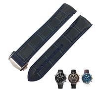JZFOACHR Bandas de reloj de cuero de vaca de 22 mm de 22 mm para 300 Speedmaster de Ville Reloj Correa para hombres Brazelet Point Hebilla para hombre mujer
