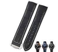 JZFOACHR Bandas de reloj de cuero de vaca de 22 mm de 22 mm para 300 Speedmaster de Ville Reloj Correa para hombres Brazelet Point Hebilla para hombre mujer
