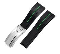 JZFOACHR Bandas de reloj de silicona de goma de 20 mm de 20 mm de 20 mm para cualquier marca de marca Strap de hebilla plegable de acero inoxidable Sports de banda de marca