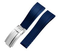 JZFOACHR Bandas de reloj de silicona de goma de 20 mm de 20 mm de 20 mm para cualquier marca de marca Strap de hebilla plegable de acero inoxidable Sports de banda de marca