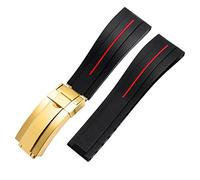 JZFOACHR Bandas de reloj de silicona de goma de 20 mm de 20 mm de 20 mm para cualquier marca de marca Strap de hebilla plegable de acero inoxidable Sports de banda de marca