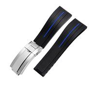 JZFOACHR Bandas de reloj de silicona de goma de 20 mm de 20 mm de 20 mm para cualquier marca de marca Strap de hebilla plegable de acero inoxidable Sports de banda de marca