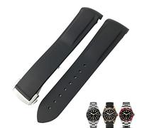 JZFOACHR Bandas de reloj rojo azul rojo de vigilancia de 22 mm 22 mm de goma de goma para el brazalete de tudor black bay para hombres