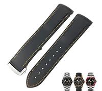 JZFOACHR Bandas de reloj rojo azul rojo de vigilancia de 22 mm 22 mm de goma de goma para el brazalete de tudor black bay para hombres