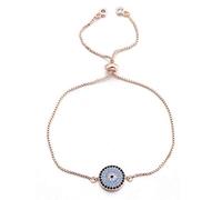 JZFOACHR Blue Zircon Round Bracelet Men and Women Fashion Link ajustable Joyería