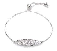 JZFOACHR Bracelet de mariage à cha? Ne coulissante en Cristal de circone cubique pulsera transparente à Breloques Géométriques Pour Femmes