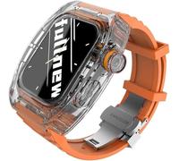 JZFOACHR Bracelet de Montre de Sport Fluororubber + Kit de Modificación de Boîtier Transparente VERTER 8 7 6 SE 5 4 44 mm 45 mm Serie