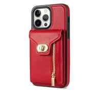JZFOACHR Case de Billetera para iPhone 16 Pro Max/16 Pro/16 Plus/16, Crossbody Zipper Case con una Gran Cubierta de Cuero de Moda con Tarjetas espaciales, Purple, 16