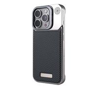 JZFOACHR Case sin Marco para iPhone 16 Pro Max/16 Pro/16 Plus/16, Textura de Fibra de Carbono Magnetic Slim Carga de Carga Case de teléfono Oculto Capacitación Trasera, Negro, 16 Pro