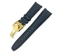 JZFOACHR COCA CORRECA PARA IWC PORTUGIESER PILOT IW394005 IW3777 Banda de reloj suave azul 20 mm 21 mm 22 mm Woven Genuine Leather Bands Watchs