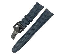 JZFOACHR COCA CORRECA PARA IWC PORTUGIESER PILOT IW394005 IW3777 Banda de reloj suave azul 20 mm 21 mm 22 mm Woven Genuine Leather Bands Watchs