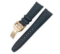 JZFOACHR COCA CORRECA PARA IWC PORTUGIESER PILOT IW394005 IW3777 Banda de reloj suave azul 20 mm 21 mm 22 mm Woven Genuine Leather Bands Watchs