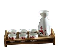 JZFOACHR con Estante de 7 Piezas de Copa de Sake Set de Porcelana Copas de cerámica de cerámica artesanías de Vino, f
