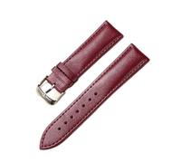 JZFOACHR Corcha de reloj de cuero 14 mm 16 mm 18 mm 20 mm 22 mm Banda de reloj para mujeres accesorios de relojes sólido marrón rojo marrón rojo (color: tamaño azul: 20 mm)