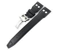 JZFOACHR Correa de cuero de 20 mm de 21 mm Bandilla de reloj marrón azul negro para IWC Pilot Mark Portugieser Portofino For Men Bracelet