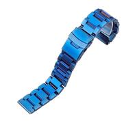 JZFOACHR Correas de muñeca Blue Watch Band Band Brazet Reloj Straps Accesorios para vigilancia de banda de acero inoxidable para mujeres Hombres (Tamaño: 24 mm)