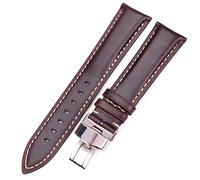 JZFOACHR Correas de reloj elegantes y elegantes para hombres Mujeres, Mujeres Hombres Vintage Smooth Band Strap Pulsera de cuero marrón oscuro Metal Butterfly Despliegue Hebilla