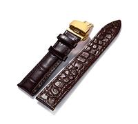 JZFOACHR Correas de relojes elegantes y elegantes para hombres para hombres, bandas de muñeca impermeables de cuero de cocodrilo Men absorbe sudor correa de reloj amigable para la piel con hebilla de