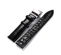 JZFOACHR Correas de relojes elegantes y elegantes para hombres para hombres, bandas de muñeca impermeables de cuero de cocodrilo Men absorbe sudor correa de reloj amigable para la piel con hebilla de