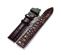 JZFOACHR Correas de relojes elegantes y elegantes para hombres para hombres, bandas de muñeca impermeables de cuero de cocodrilo Men absorbe sudor correa de reloj amigable para la piel con hebilla de